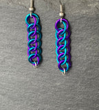 Purple & Teal Half Persian Earrings