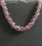 Pink Beaded Shaggy Chainmaille Necklace